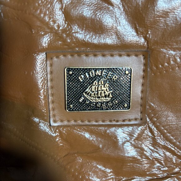 Vintage Brown Leather Briefcase Carry On Bag by Pioneer Express - Picture 2 of 8